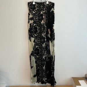 SKY sheer black lace maxi skirt